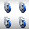 Service Caster 5 Inch SS Blue Polyurethane Wheel Swivel Bolt Hole Caster Set with Brake SCC SCC-SSBH20S514-PPUB-BLUE-TLB-4 - alternate 1